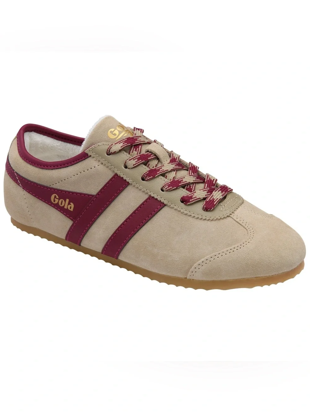 Gola Beige and Maroon Suede Sneaker - Women's Classic Trainer